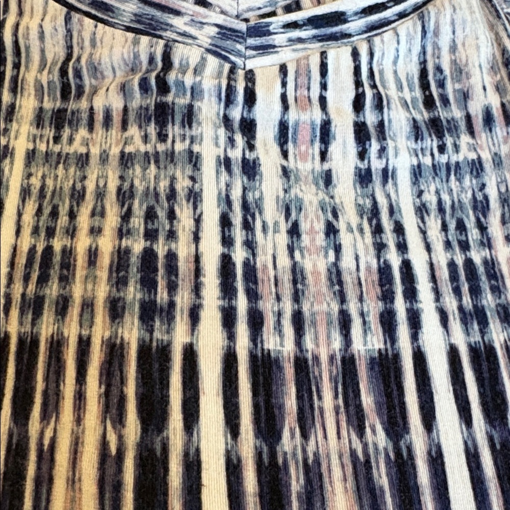 Artisan NY Navy, Ivory and pale pink tie dye pattern midi sleeveless dress NWOT - Picture 7 of 8